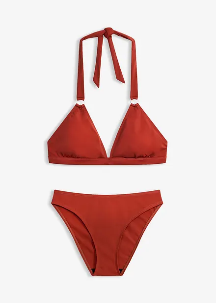 Halterneck-bikini med ringpynt
