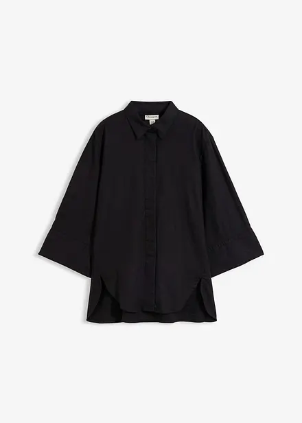 Skjorte i kj&oslash;lende linmiks