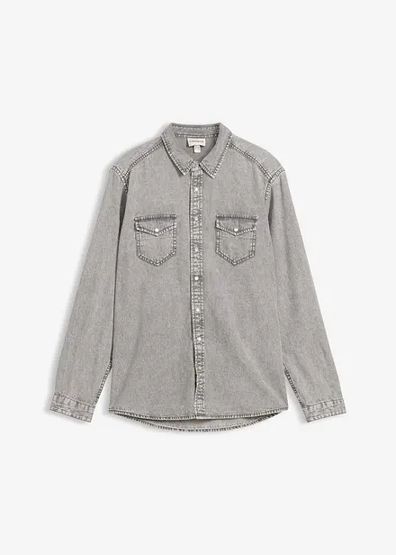 Denimskjorte i 100% &oslash;kologisk bomull