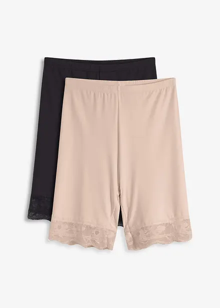 Sykkelshorts med kj&oslash;lende materiale og anti gnisse-effekt (2-pack)