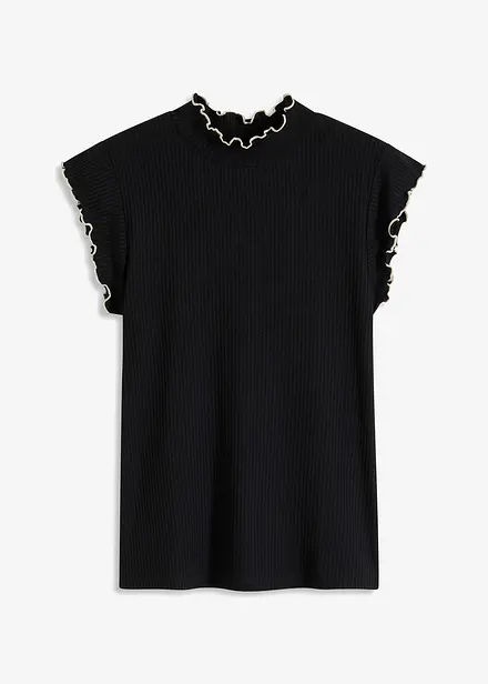 Ribbet topp i viskosemiks