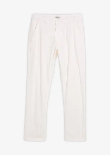 Regular Fit chinos av 100% lin, Straight