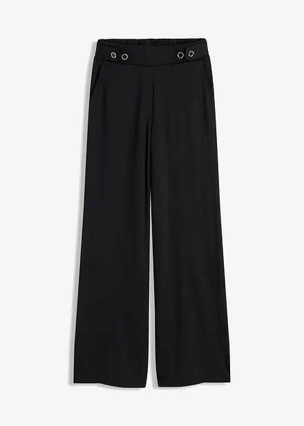 Jerseybukse med dekorativt spensel