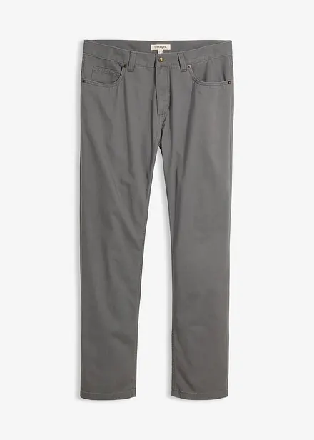 Regular Fit-twillbukse i 100% bomull, Straight
