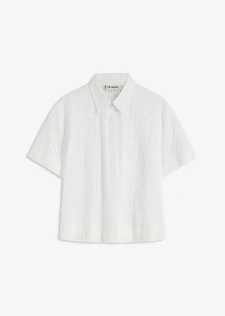 Bluse med hullbroderi