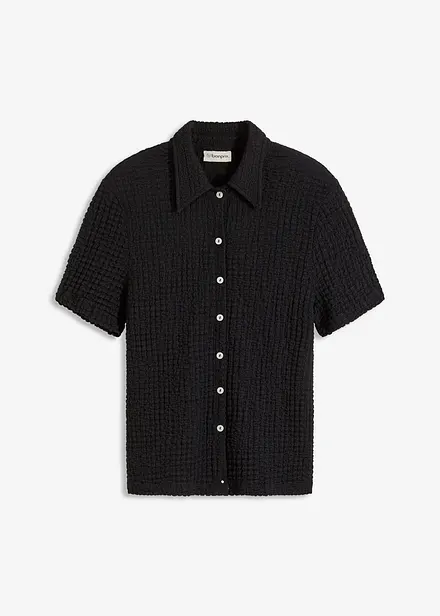 Trikotbluse med struktur