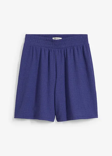 Pull on-shorts i strukturert krepp