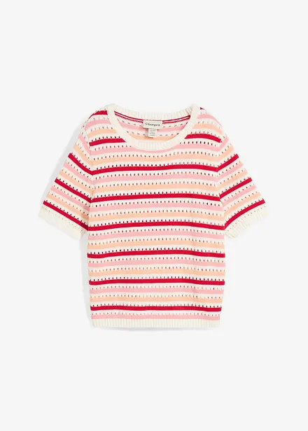 Strikket topp med stripem&oslash;nster
