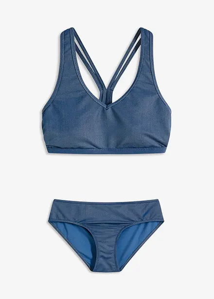 Bustier-bikini i denimlook (2-delt sett)