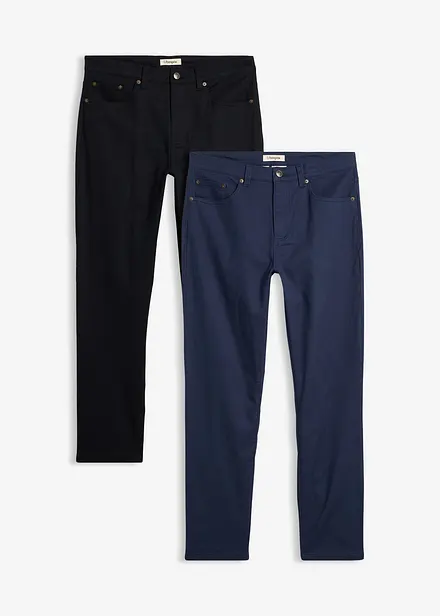Classic Fit stretch-bukse Straight (2-pack)