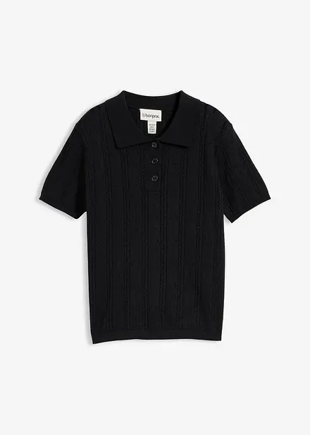 Genser med silke og hullm&oslash;nster