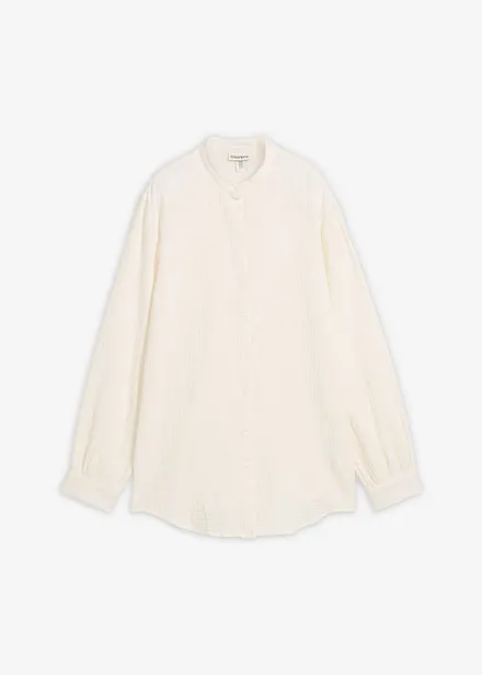 Lang bluse i luftig musselin