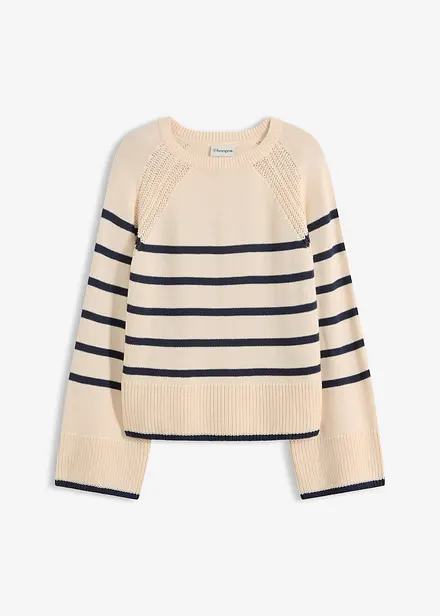 Genser med kontrastfargede striper