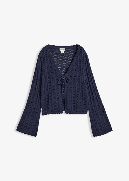 Cardigan med hullm&oslash;nster