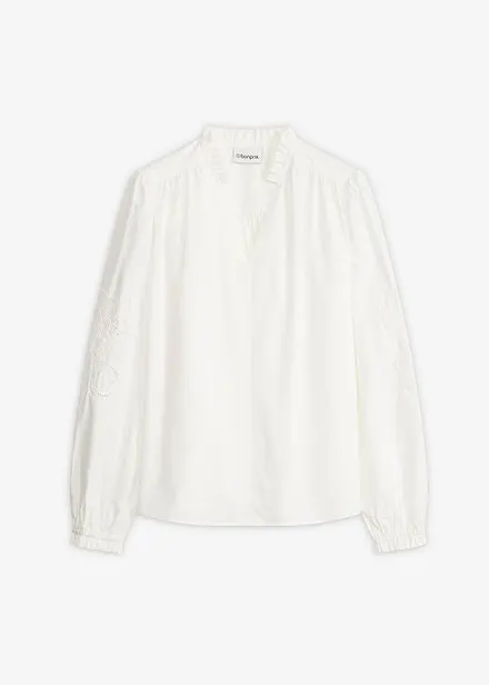 Bomullstunika med hullbroderi