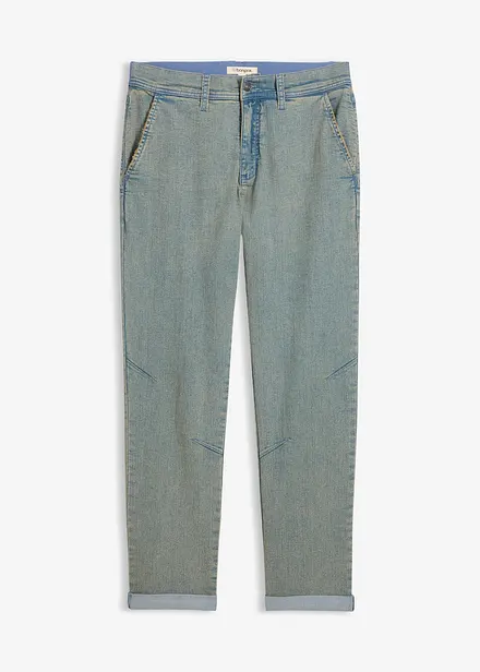 Relaxed fit-jeans i lett denim med stretchlinning, Straight