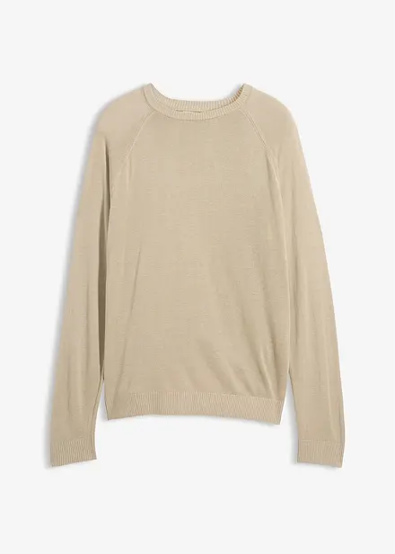 Lett, finstrikket genser med lin