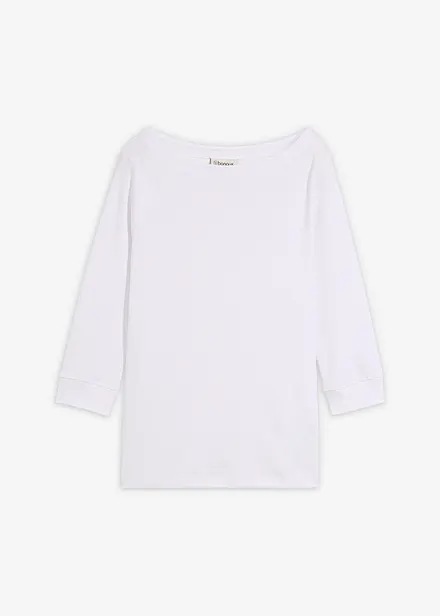 Langermet topp i 100% &oslash;kologisk bomull
