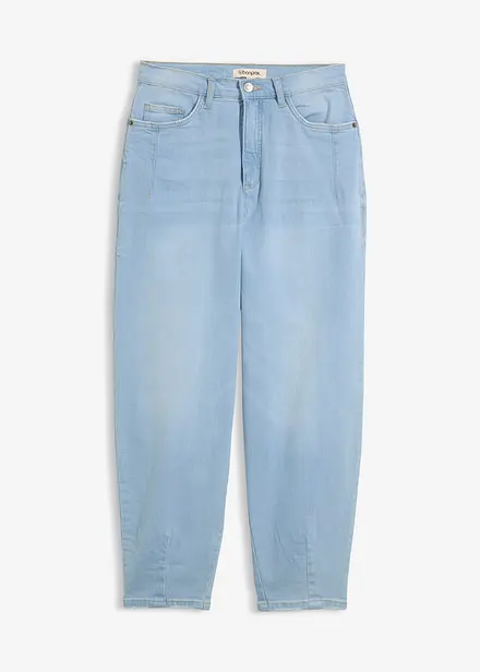 Barrel-Jeans, High Waist, &oslash;kologisk bomull