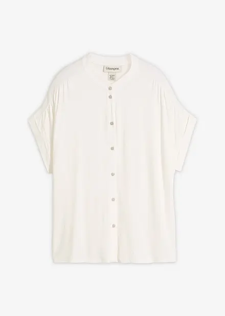 Trikotbluse i myk viskosemiks