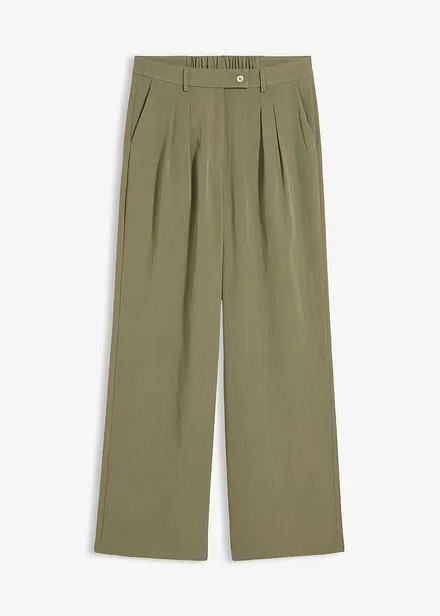 Bukse med dekorativ knapp av viskosemiks