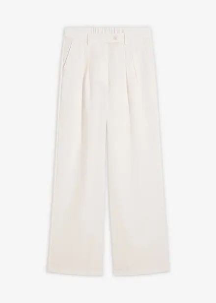 Bukse med dekorativ knapp av viskosemiks