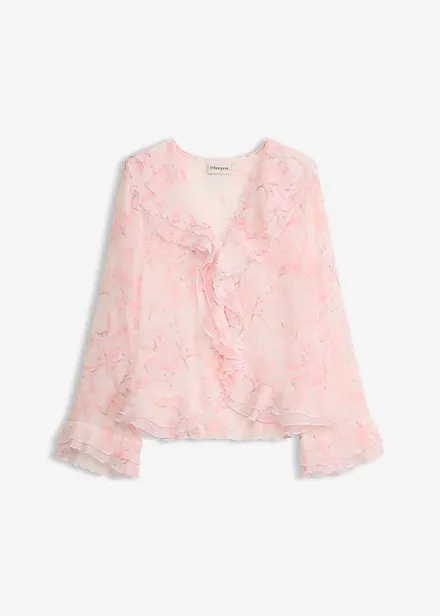 Chiffonbluse med volanger