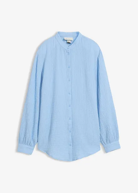 Lang bluse i luftig musselin