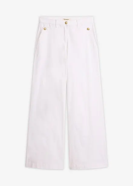 Wide Leg-bukse med stretch