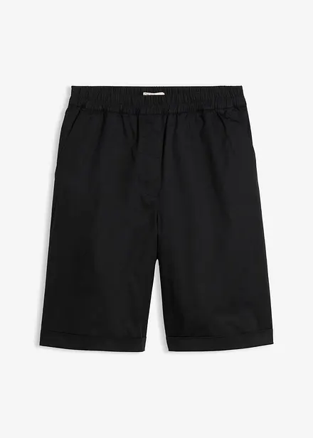 Bermudashorts i papertouch-materiale med bomull