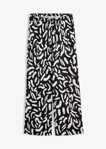 M&oslash;nstret pull on-bukse i lett viskose