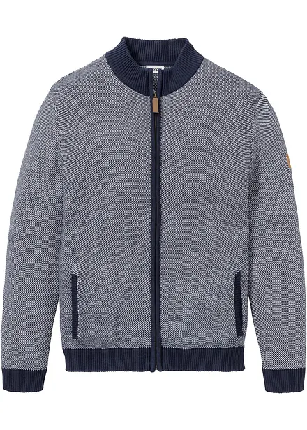Grovstrikket cardigan i 100% bomull