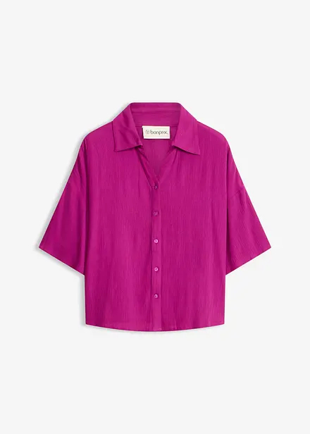 Kort strandbluse i lett viskose