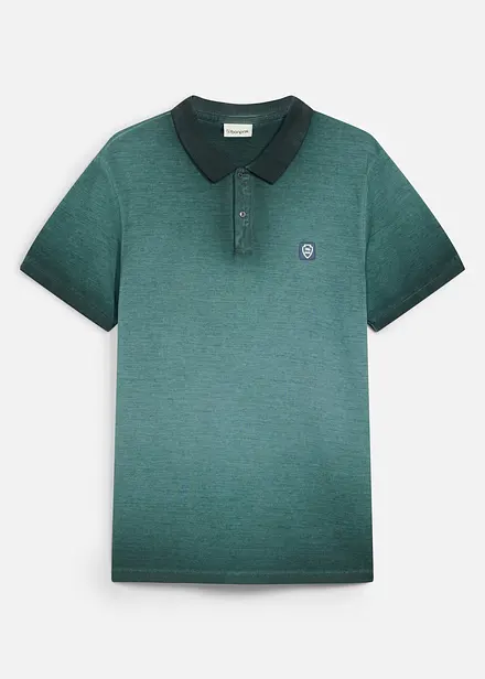 Pik&eacute;-poloskjorte i vasket look