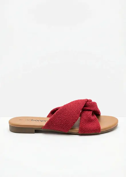 Slip-in sandaler med knute