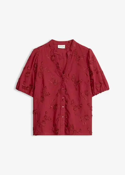 Kortermet bluse i 100% bomull