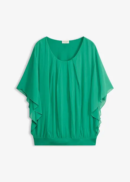 Chiffonbluse med f&ocirc;r