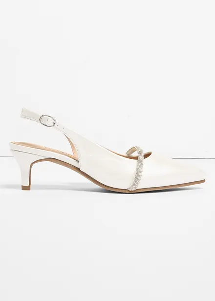 Slingbacks med glitterstener