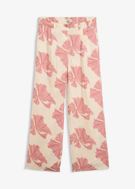 Linbukse med vide ben