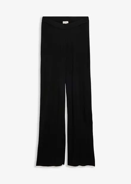 Fin, strikket bukse i viskosemiks