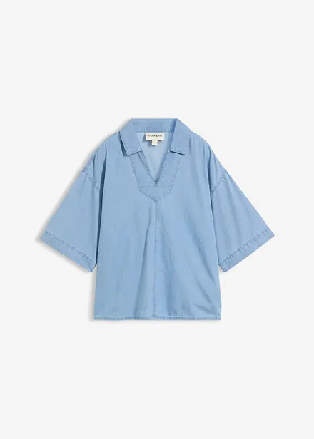 Denimbluse i &oslash;kologisk bomull