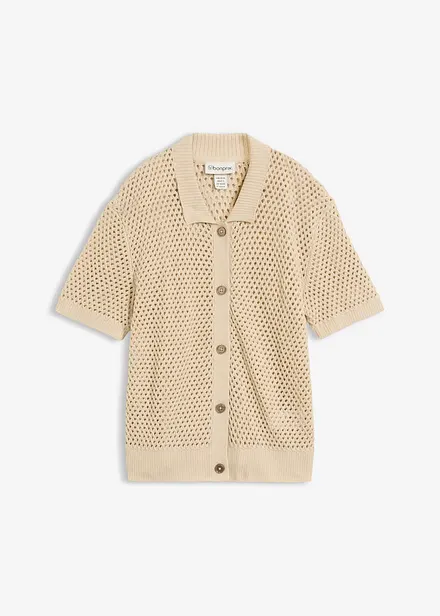 Cardigan med hullm&oslash;nster