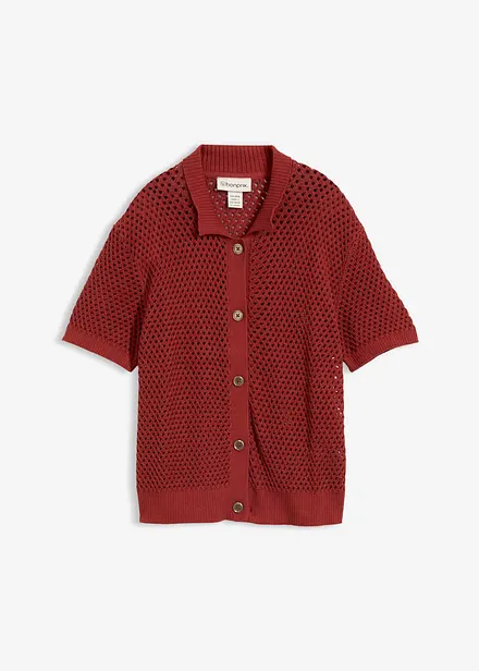 Cardigan med hullm&oslash;nster