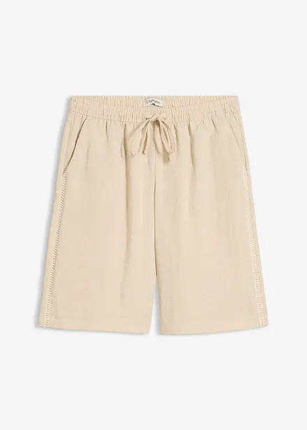 Pull on-bermudashorts i viskoseblanding