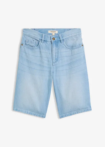 Bermudashorts i denim Mid Waist, komfortlinning