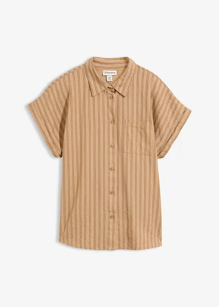 Kortermet bluse i linmiks