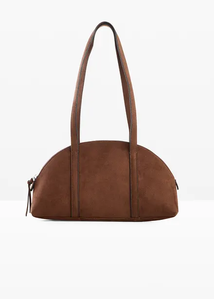 Skulderveske i imitert, semsket skinn