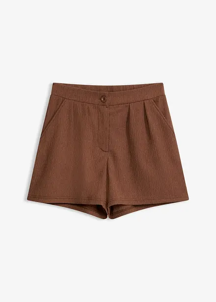 Chinos shorts i strukturert krepp
