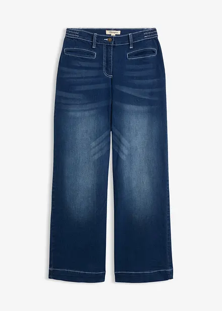 Wide Leg-jeans Mid Waist, komfortlinning