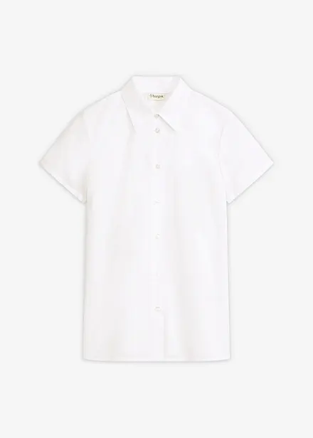 Kortermet bluse i poplin